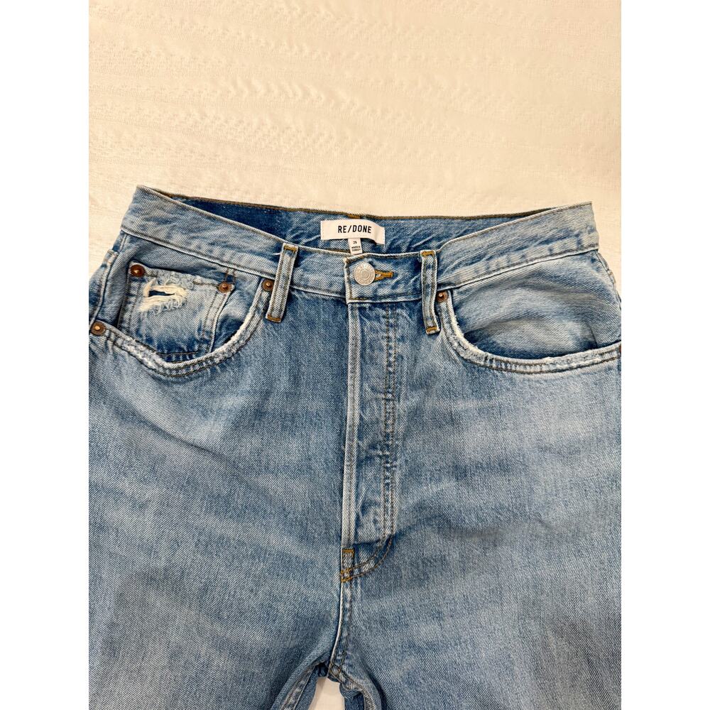 RE/DONE 70s Stove Pipe Jeans Women's 29 Straight Leg Retro Festival Boho 90s Raw - Picture 11 of 16